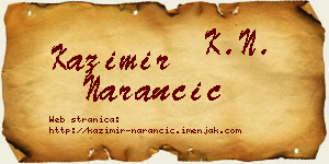 Kazimir Narančić vizit kartica